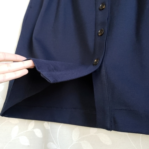 Tommy Hilfiger Retro Sailor Button Front Knit Skirt With Pockets Navy Medium - Picture 7 of 13